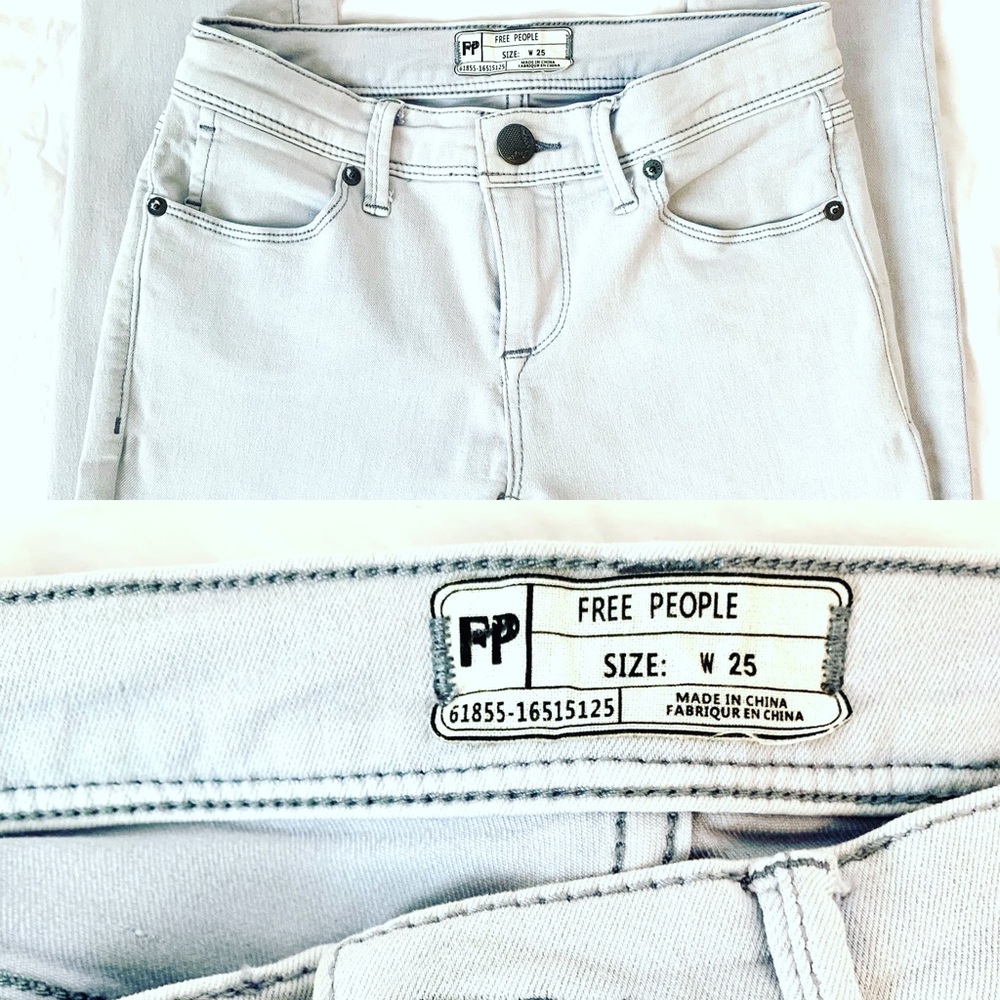 FREE PEOPLE UNIQUE LIGHT BLUE COLOR JEANS SIZE 25